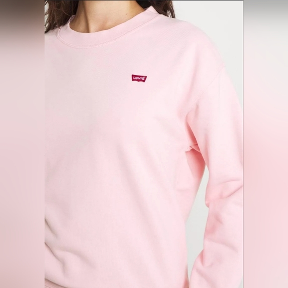 Levi's | Standard Crew Logo Sweatshirt | Blush Soft Pink | Womens Size XS - Picture 6 of 16